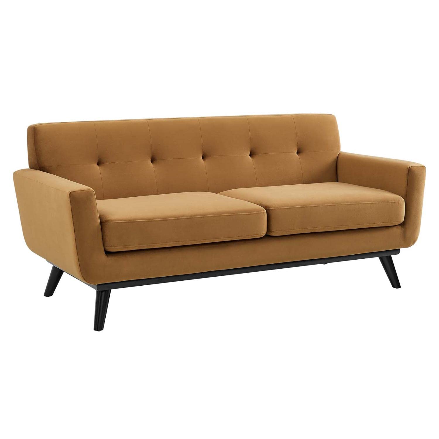 Modway Engage Performance Velvet Loveseat With Cognac Finish Eei-5599-Cog